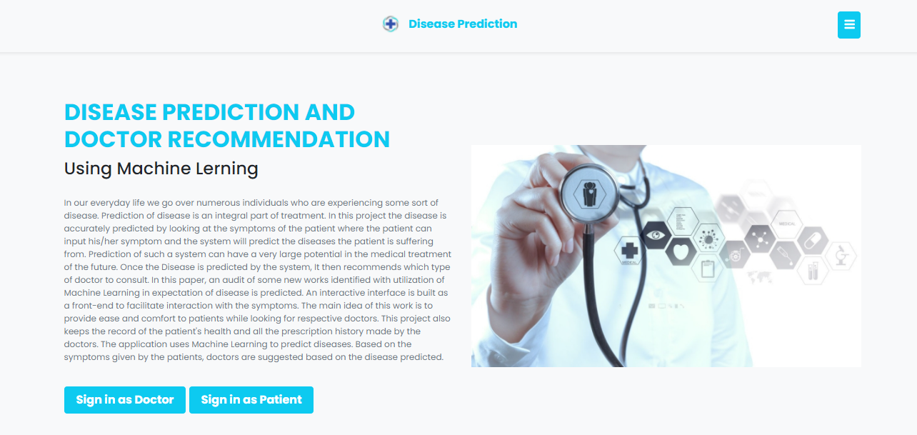 Disease Prediction Using Machine Learning